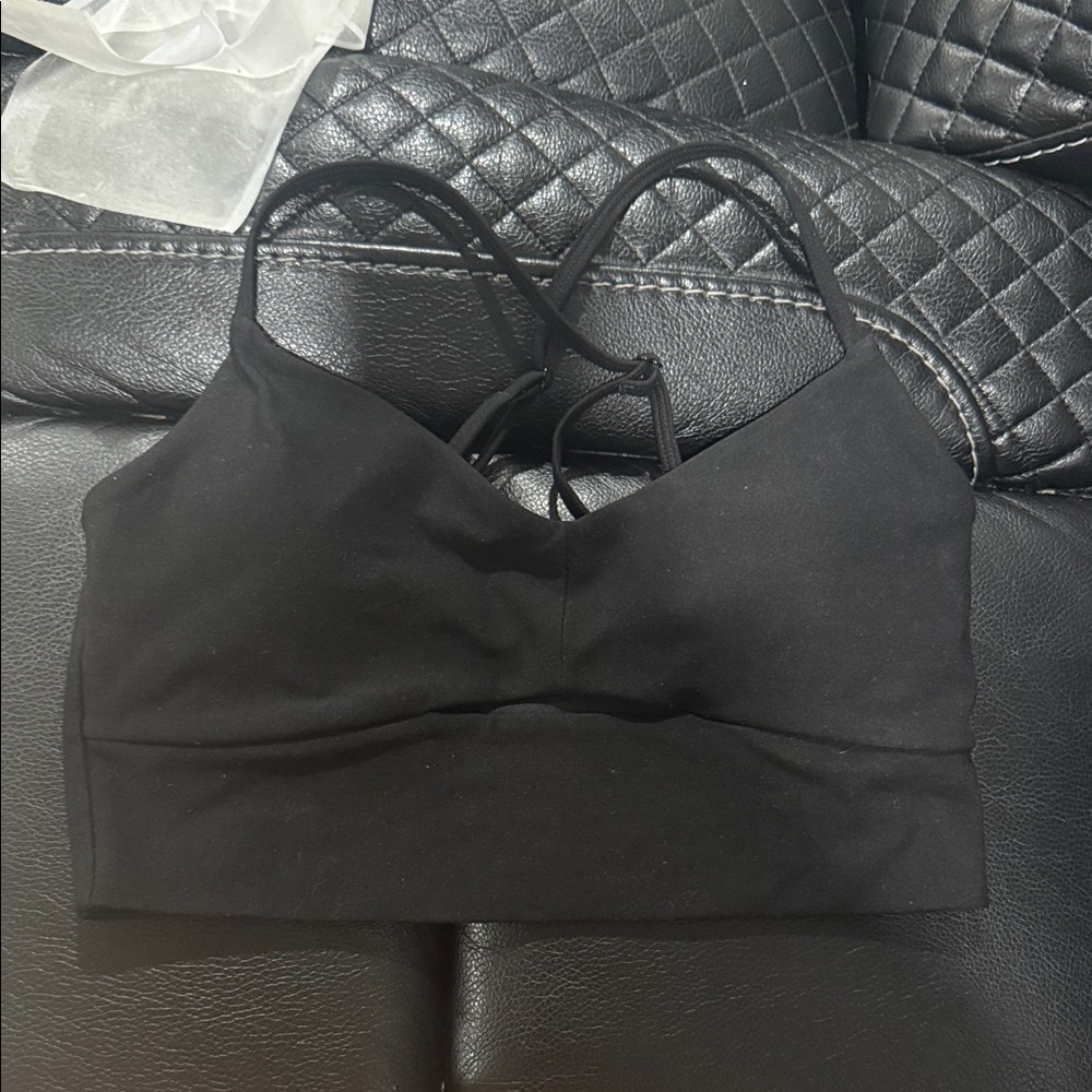 ALO Yoga Black Strappy Sports Bra